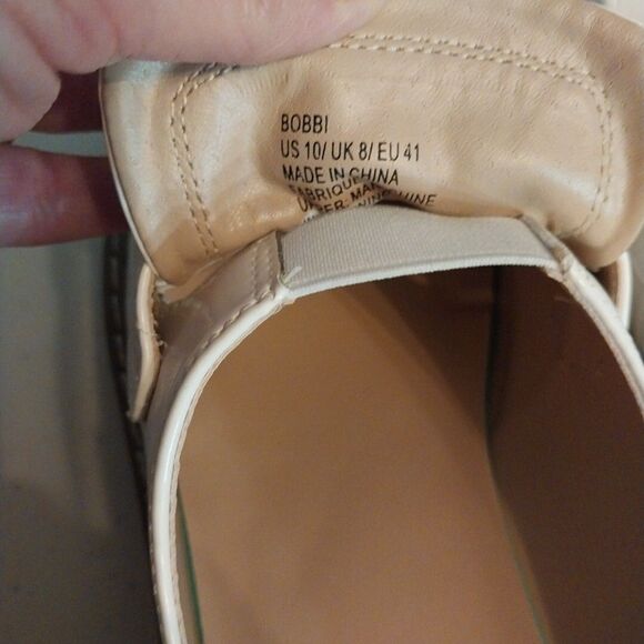 JF Flat Mule Slide Sz 10 Bright White Lug Sole Loafer Silver Buckle Bobbi Comfy - Picture 7 of 12